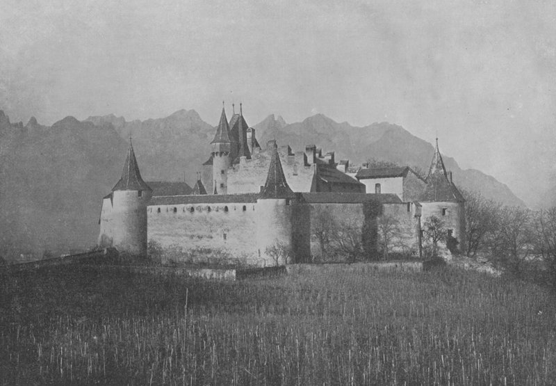 Aigle, Le Chateau (b/w photo) بواسطة المصور السويسري