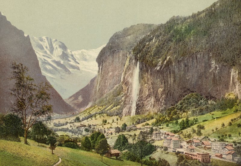بيرنيز أوبرلاند: Lauterbrunnen (صورة ملونة) بواسطة المصور السويسري