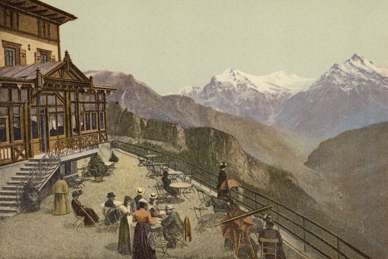 بيرنيز أوبرلاند: Schynige Platte، Terrace (صورة ملونة) بواسطة المصور السويسري