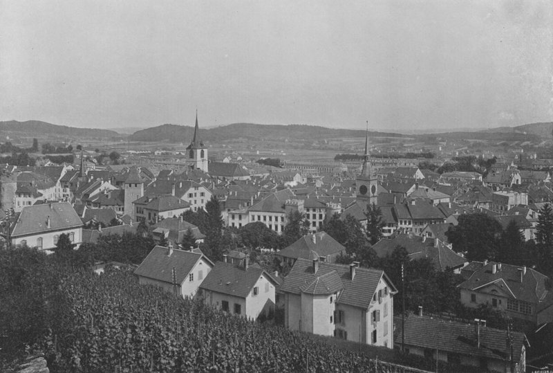 Bienne, Vue Generale (b/w photo) بواسطة المصور السويسري