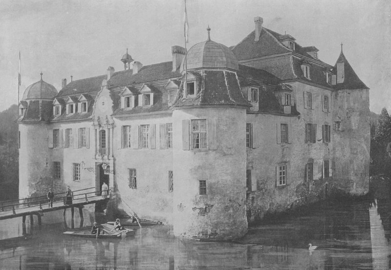 Chateau de Bottmingen, pres Bale (b/w photo) بواسطة المصور السويسري