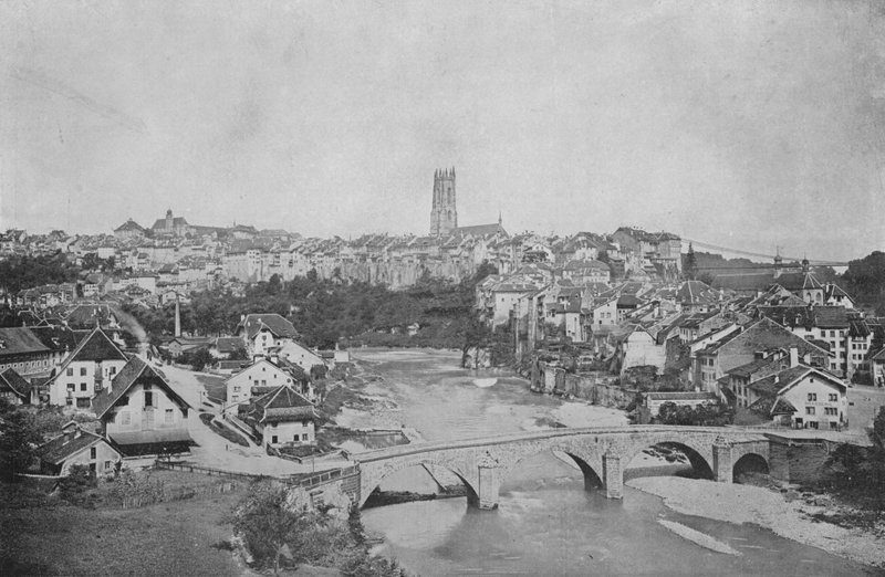 Fribourg (b/w photo) بواسطة المصور السويسري