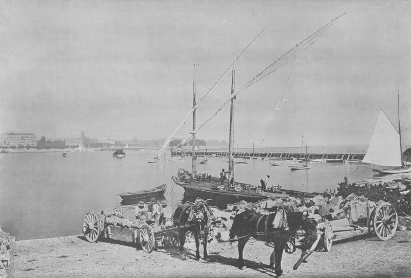 جنيف ، لو بورت (صورة b / w) بواسطة المصور السويسري