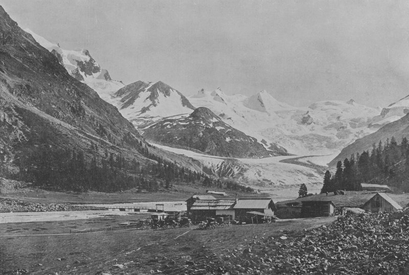 Roseg Glacier (صورة b / w) بواسطة المصور السويسري