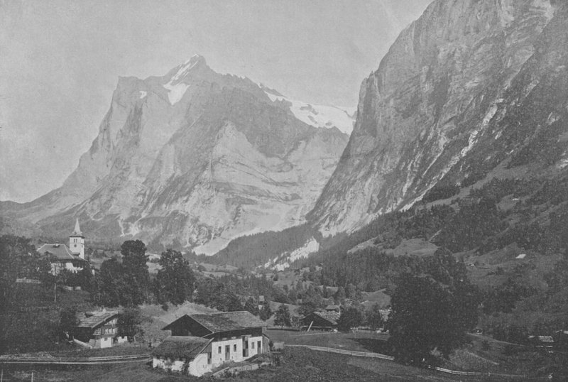Grindelwald ، Le Wetterhorn (صورة b / w) بواسطة المصور السويسري