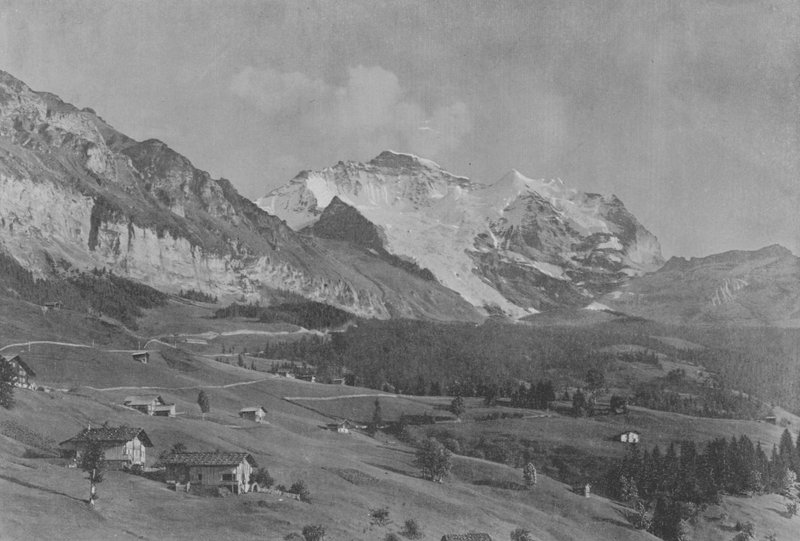 La Jungfrau ، منظر من Wengen (صورة b / w) بواسطة المصور السويسري