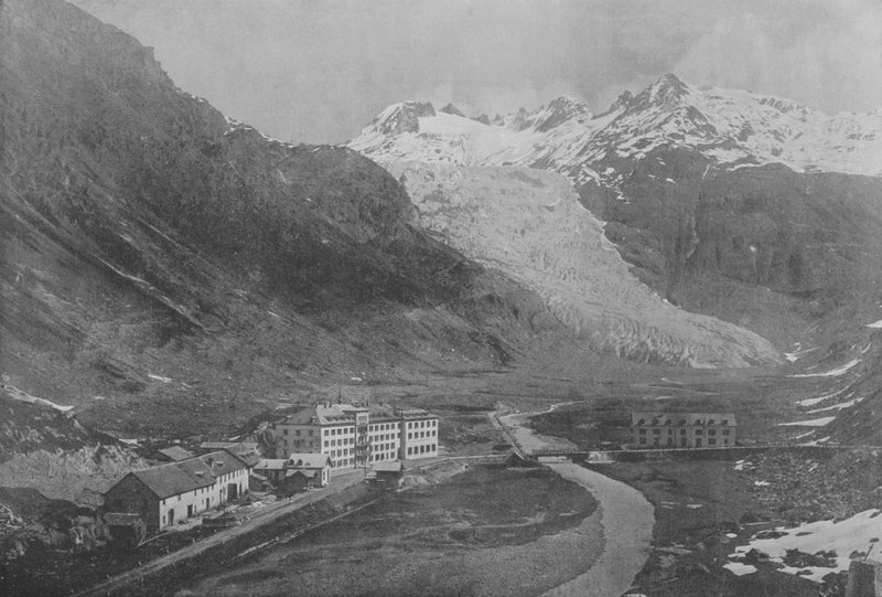 Le Glacier du Rhone (b/w photo) بواسطة المصور السويسري