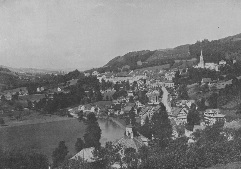 Lichtensteig ، Toggenbourg ، كانتون دي سان غال (b / w photo) بواسطة المصور السويسري