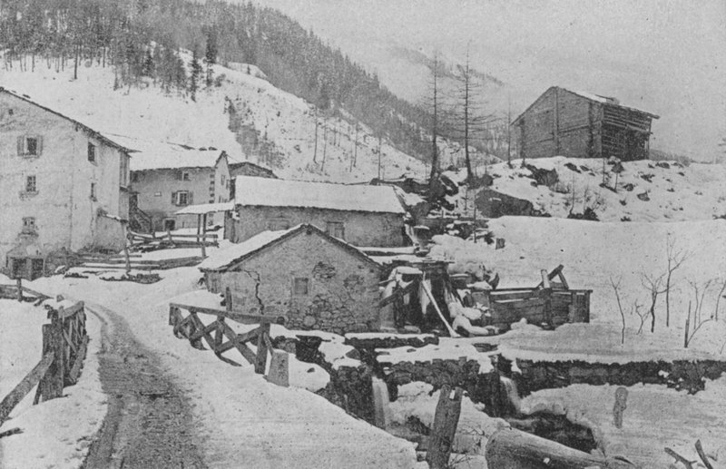 قرية براز دي فورت ، Route du St-Bernard (b / w photo) بواسطة المصور السويسري