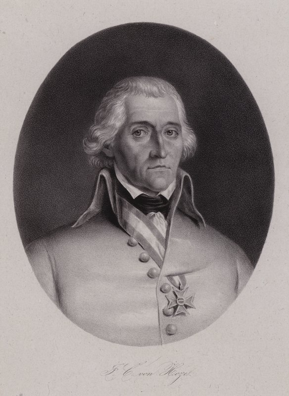 Friedrich Freiherr von Hotze, Swiss born general in the Austrian army during the French Revolutionary wars (engraving) بواسطة المدرسة السويسرية
