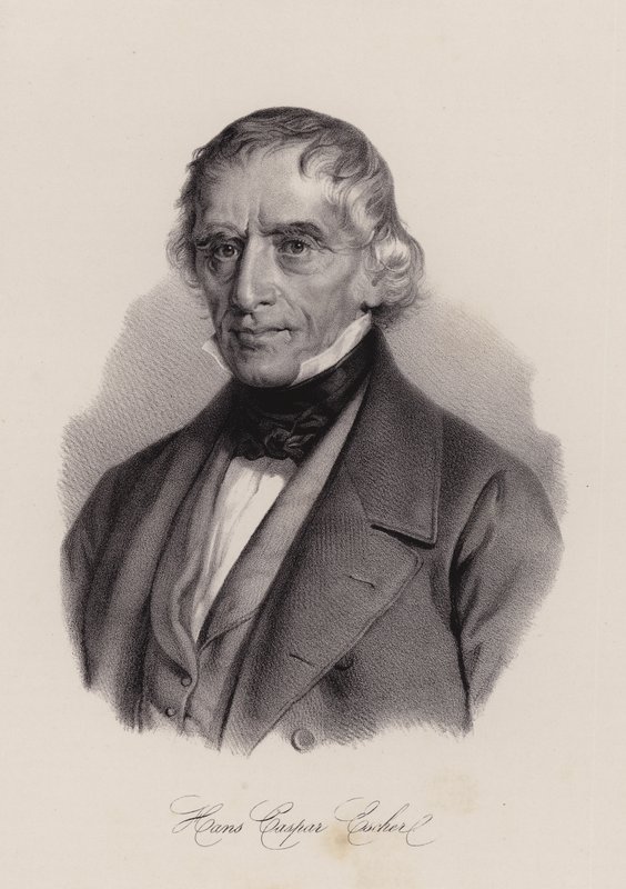 Hans Caspar Escher, Swiss architect (engraving) بواسطة المدرسة السويسرية