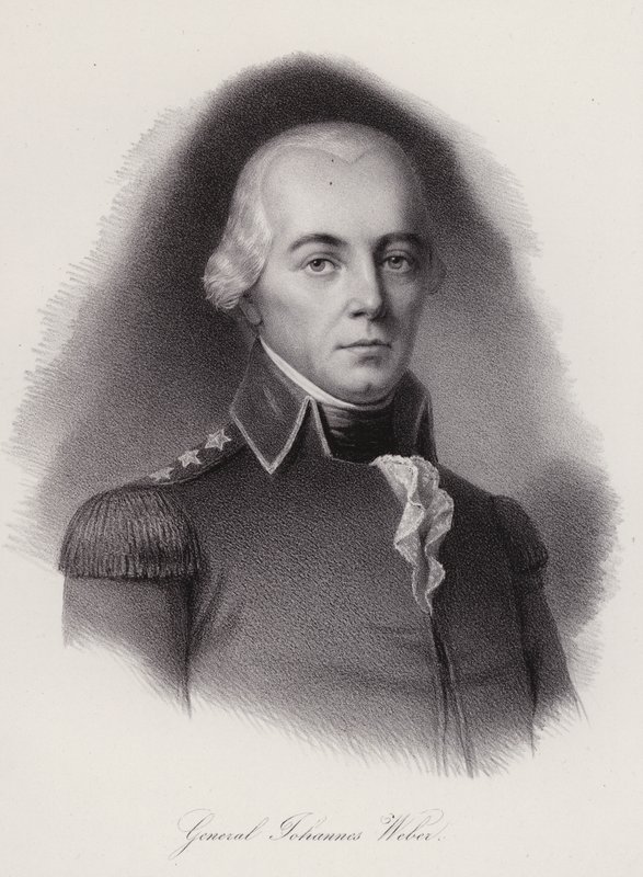 Johann Weber, Swiss general killed at the Battle of Frauenfeld (engraving) بواسطة المدرسة السويسرية