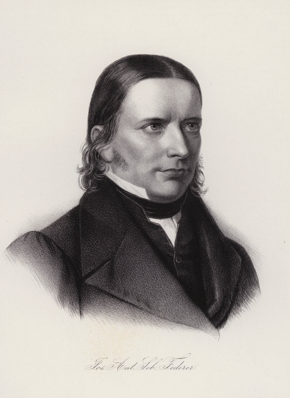 Josef Anton Sebastian Federer, Swiss theologian, teacher and politician (engraving) بواسطة المدرسة السويسرية