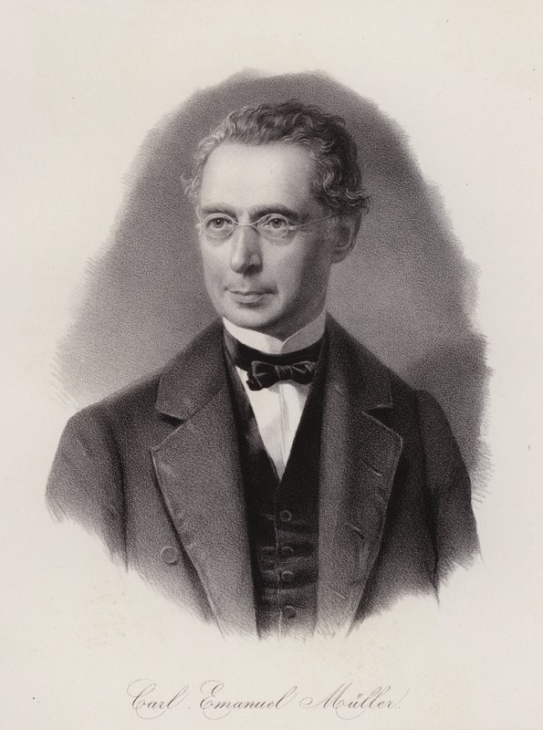Karl Emanuel Muller, Swiss civil engineer and politician (engraving) بواسطة المدرسة السويسرية