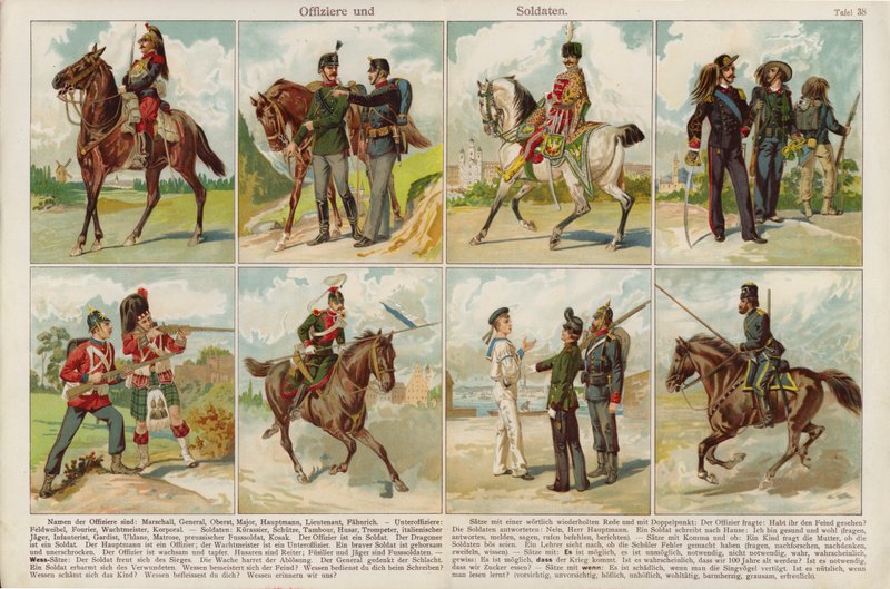 Officers and soldiers of European armies (chromolitho) بواسطة المدرسة السويسرية
