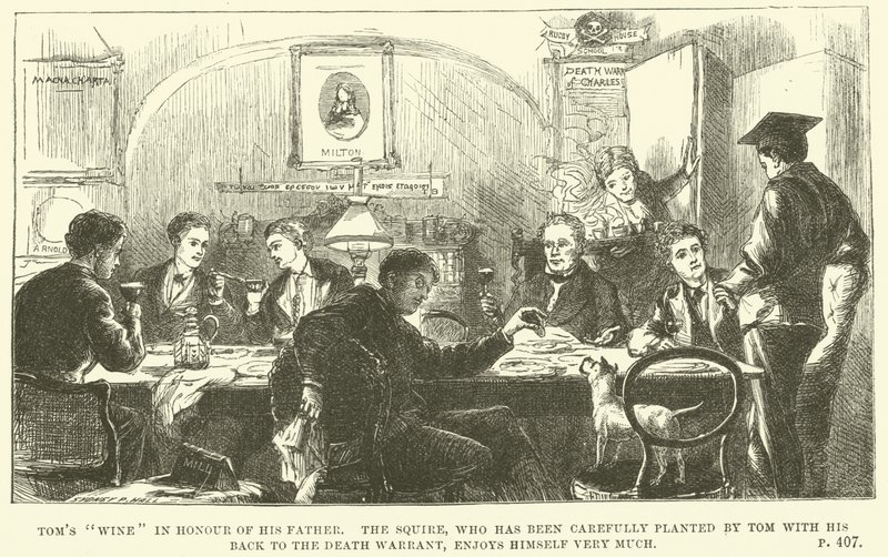 Illustration for Tom Brown at Oxford by Thomas Hughes (engraving) بواسطة سيدني بريور (بعد) هول