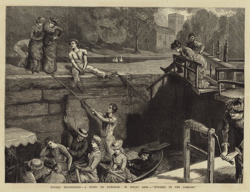 أكسفورد مصور ، نزهة إلى Nuneham ، في Iffley Lock ، إنهاء الشركة بواسطة قاعة سيدني بريور