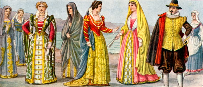 فستان إيطالي من القرن السابع عشر بواسطة تانكريدي سكاربيللي
