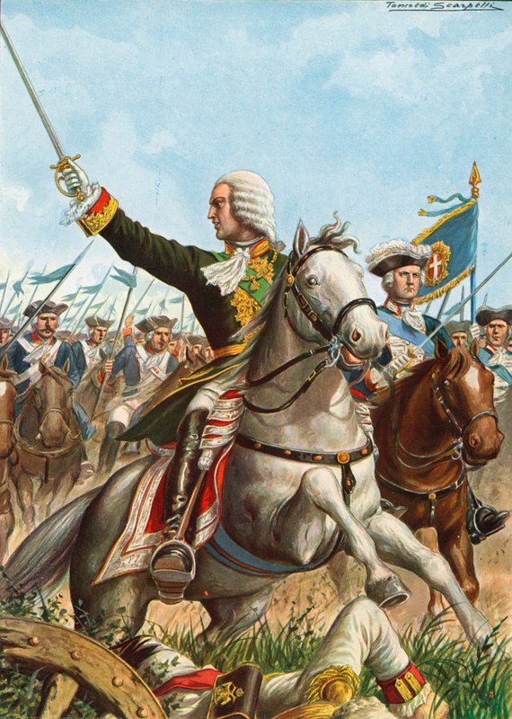 تشارلز إيمانويل الثالث في معركة جاستالا عام 1734 بواسطة تانكريدي سكاربيللي