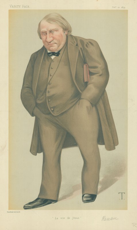 السيد جوزيف إرنست رينان ، La vie de Jesus ، 22 February 1879 ، Vanity Fair cartoon بواسطة ثيوبالد شارتران