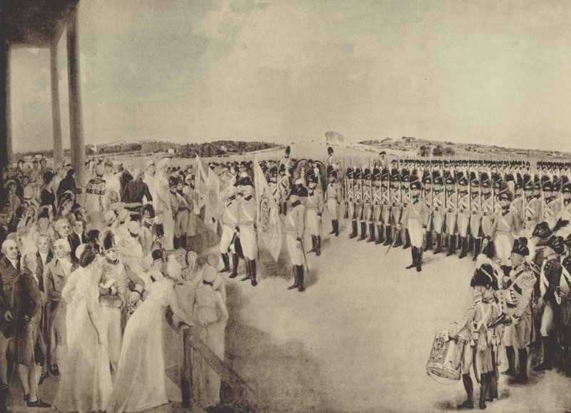 عرض الألوان على متطوعي البنك ، 1799 بواسطة توماس ستوثارد