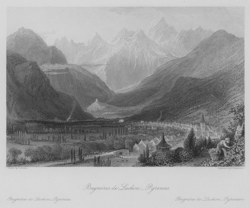 Bagneres de Luchon ، Pyrenees (نقش) بواسطة توماس (بعد) ألوم