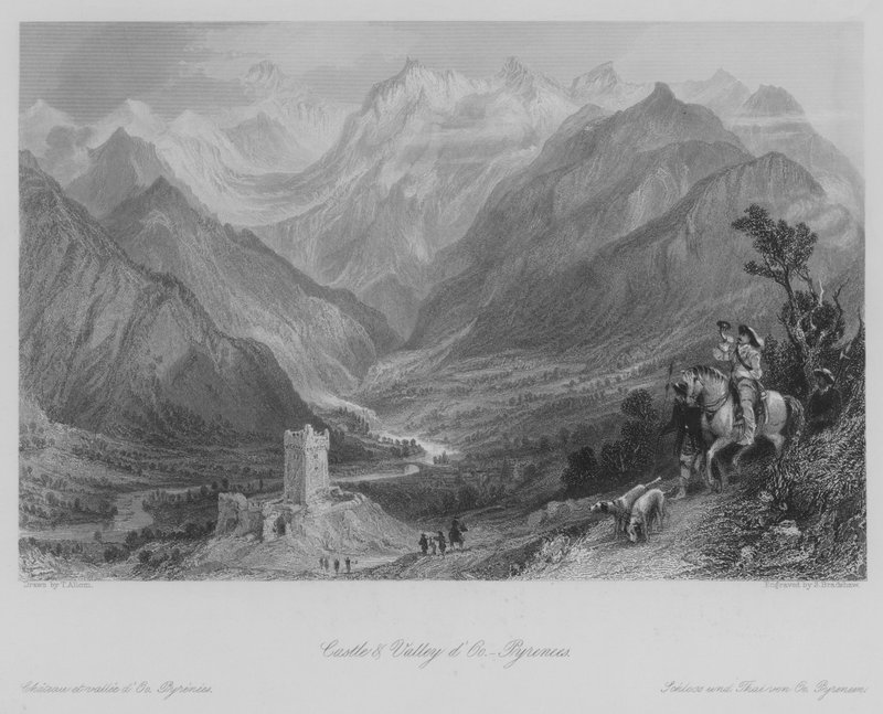 Castle and Valley d'Oo ، Pyrenees (نقش) بواسطة توماس (بعد) ألوم