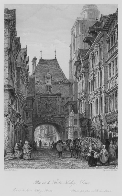 Rue de la Grosse-Horloge ، روان (نقش) بواسطة توماس (بعد) ألوم