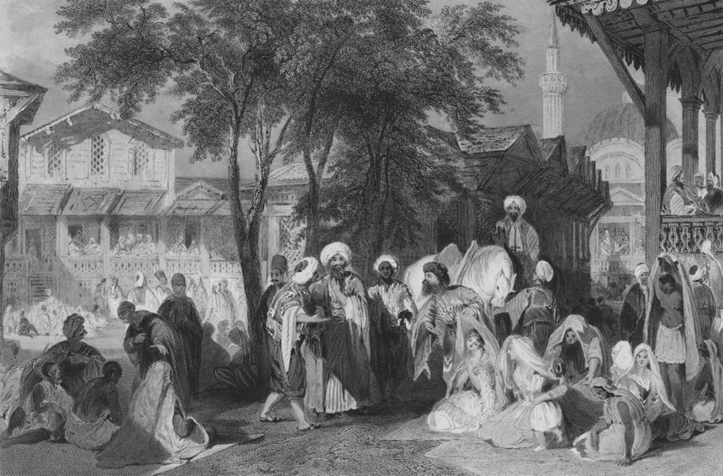 بازار أوروت ، أو سوق العبيد ، القسطنطينية (نقش) بواسطة توماس (بعد) ألوم