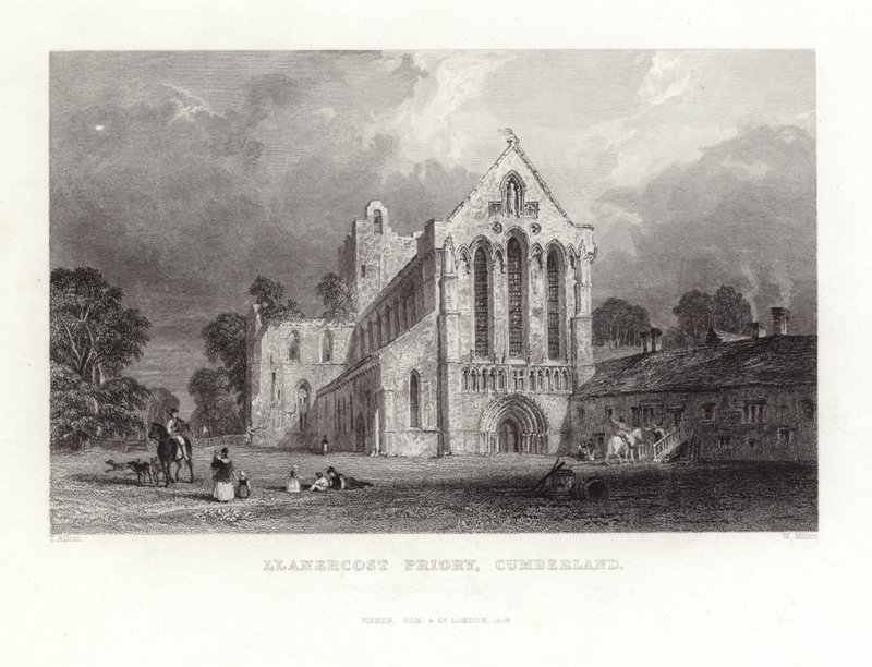Llanercost Priory في كمبرلاند بواسطة توماس ألوم