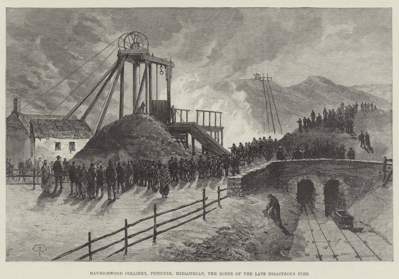 Mauricewood Colliery، Penicuik، Midlothian، the Scene of the Late Disasterous Fire بواسطة توماس هارينجتون ويلسون
