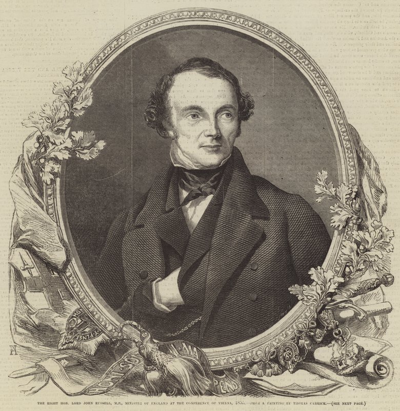 الرايت أونرابل اللورد جون راسل النائب عن وزير إنجلترا في مؤتمر فيينا عام 1855 بواسطة توماس هيثفيلد كاريك