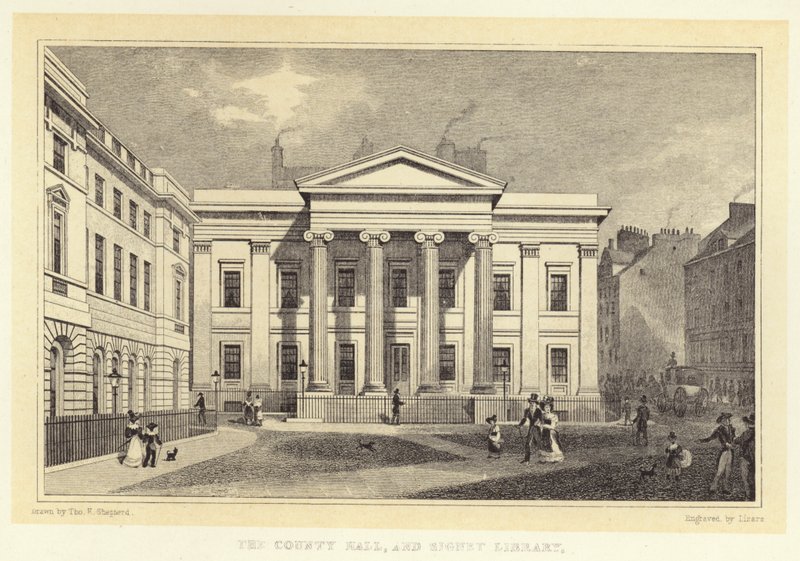 The County Hall ، ومكتبة Signet (النقش) بواسطة توماس هوسمر (بعد) شيبرد