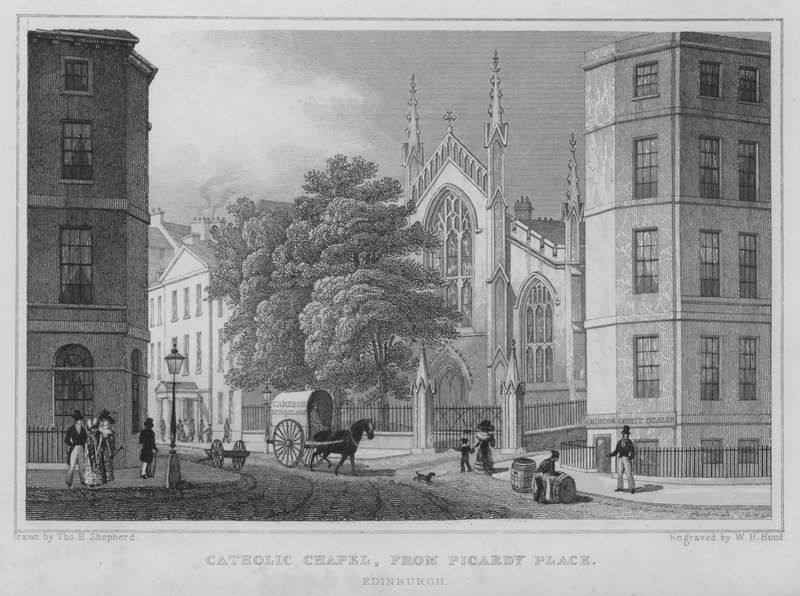 Catholic Chapel, from Picardy Place, Edinburgh (engraving) بواسطة توماس هوسمر شيبرد