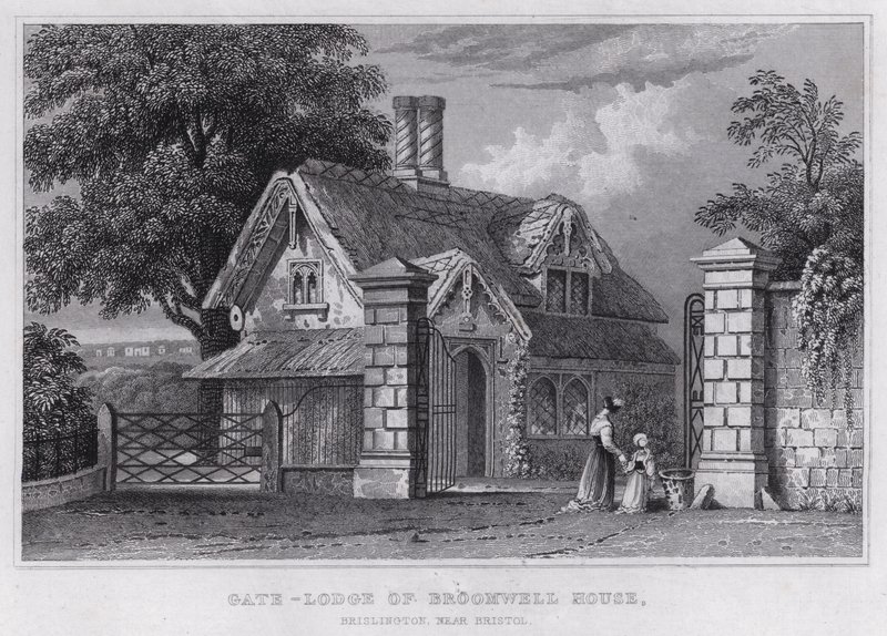 Gate-Lodge of Broomwell House, Brislington, near Bristol (engraving) بواسطة توماس هوسمر شيبرد
