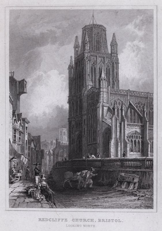 Redcliffe Church, Bristol, looking North (engraving) بواسطة توماس هوسمر شيبرد