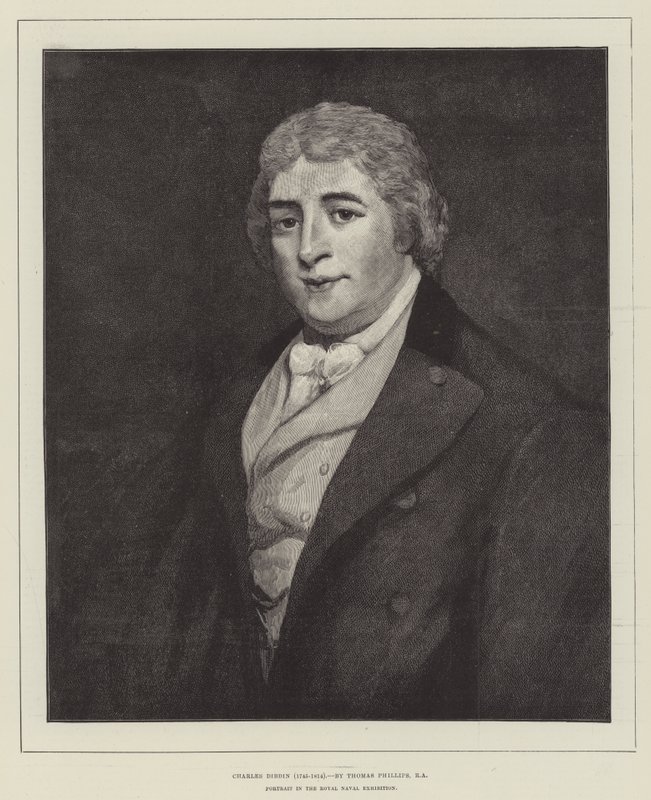 تشارلز ديبدين (1745-1814) ، صورة في المعرض البحري الملكي بواسطة توماس فيليبس