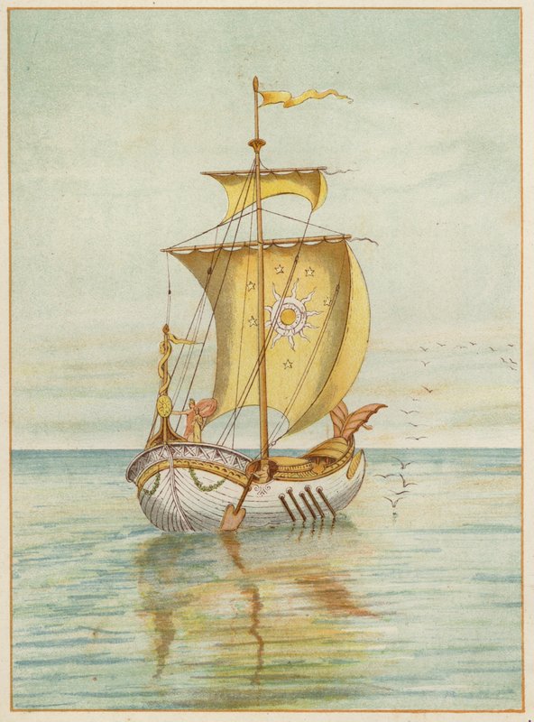 Perseus and Andromeda afloat (colour litho) بواسطة توماس رالف سبنس