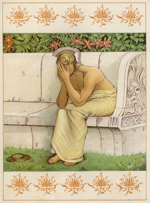 Perseus weeping, having killed Akrisios (colour litho) بواسطة توماس رالف سبنس