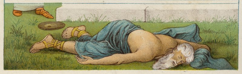 The death of Akrisios (colour litho) بواسطة توماس رالف سبنس