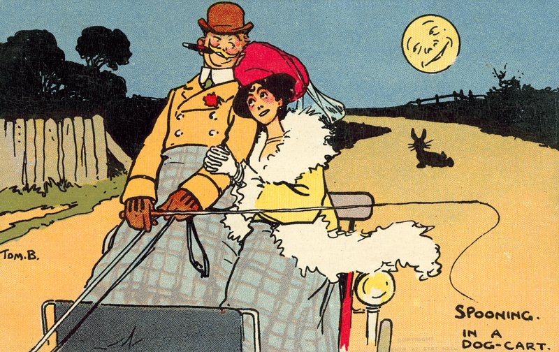 Spooning في عربة الكلب (chromolitho) بواسطة توم براون