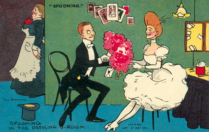 Spooning في غرفة الملابس (chromolitho) بواسطة توم براون