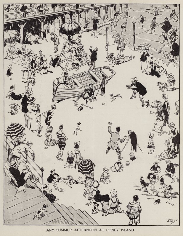 A summer afternoon at Coney Island (litho) بواسطة توني نعش