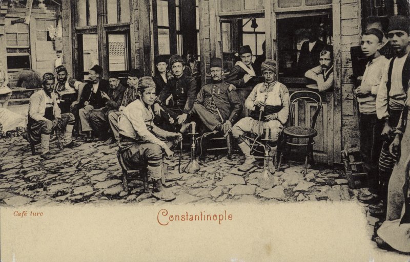 بيت القهوة التركي ، القسطنطينية ، 1898 بواسطة مصور تركي