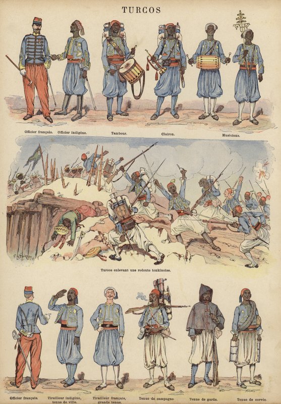 Turcos ، جنود مستعمرون من الجيش الفرنسي (لون ليثو) بواسطة فيكتور أرمان بوارسون