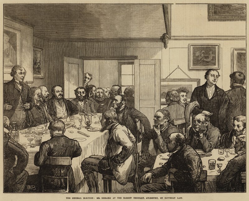 الانتخابات العامة ، السيد Disraeli في السوق العادية ، Aylesbury ، يوم السبت الماضي بواسطة عيد الحب والتر لويس بروملي