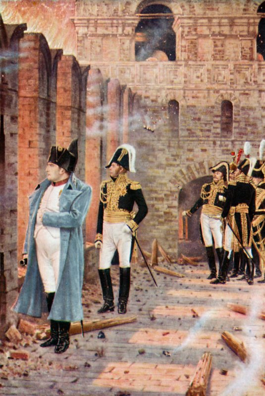 نابليون وسط أطلال موسكو المحترقة بواسطة Vasili Vasilievich Vereshchagin