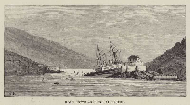 HMS Howe Aground في Ferrol بواسطة والتر باجيت