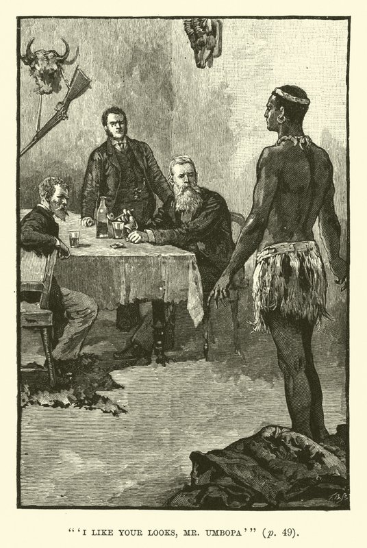 رسم توضيحي لمناجم الملك سليمان بواسطة H Rider Haggard بواسطة والتر باجيت