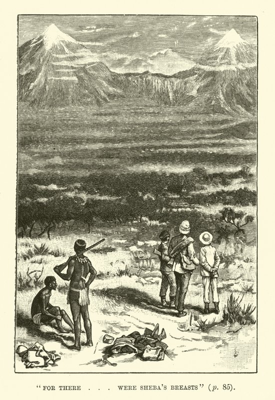 رسم توضيحي لمناجم الملك سليمان بواسطة H Rider Haggard بواسطة والتر باجيت